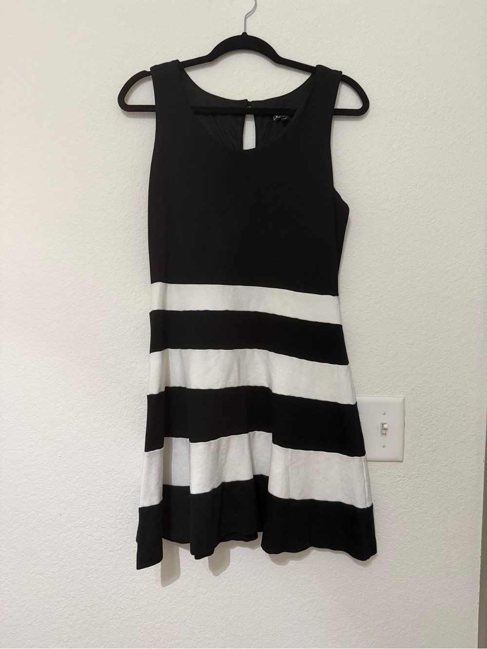 Express Black Sleeveless Striped Dress